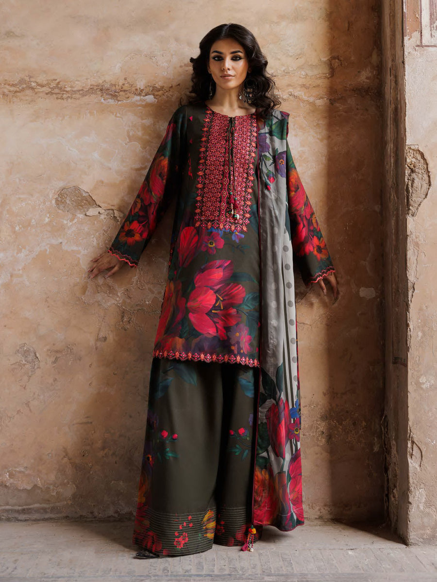 Charizma Combination Vol-02 Embroidered Linen Unstitched 3Pc Suit CCW6-18