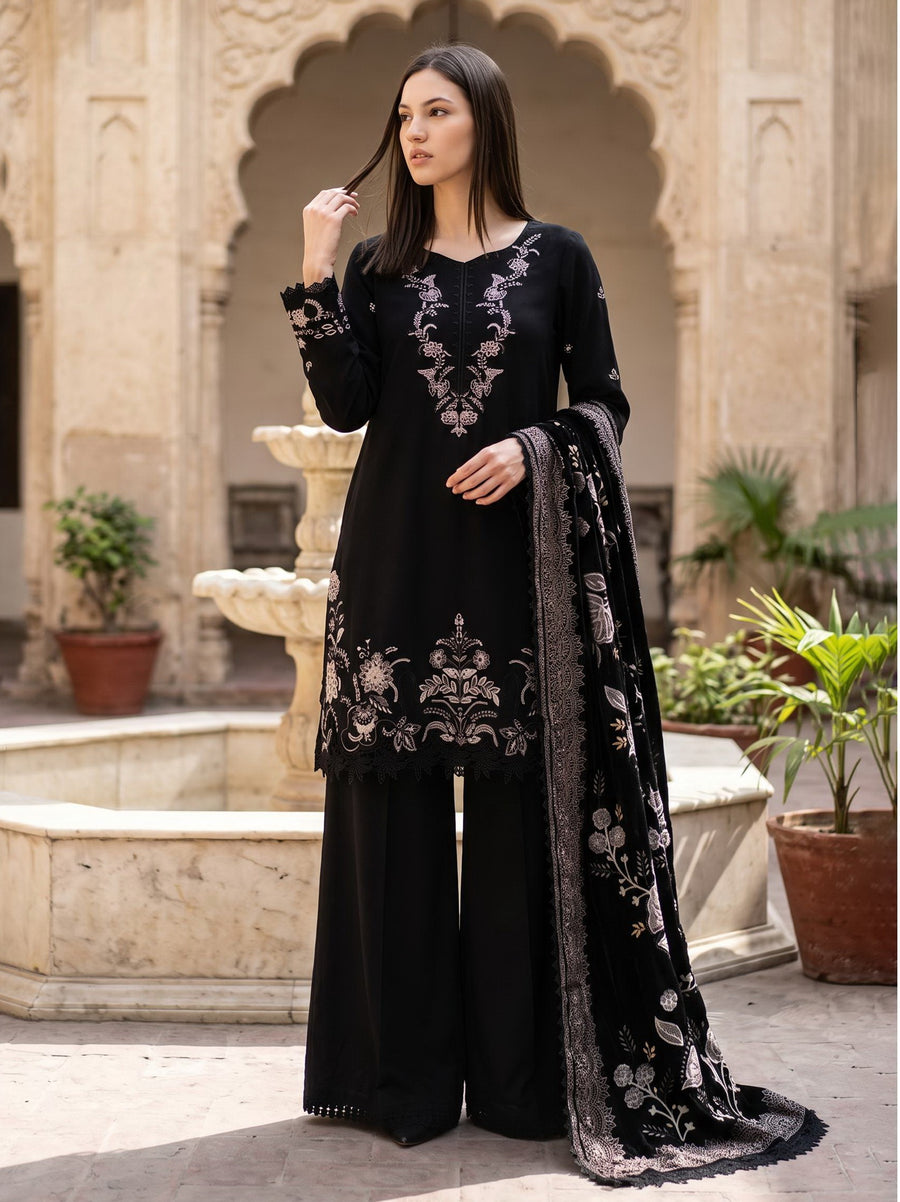 CELTS Dehleez Premium Embroidered Dhanak Unstitched 3Pc Suit D-10
