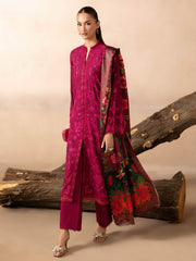 RajBari Sareen Premium Embroidered Viscose Unstitched 3Pc Suit D-10