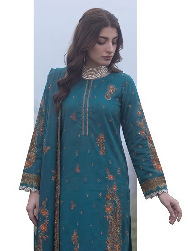 Al Zohaib Colors Printed Linen Unstitched 3Pc Suit D-02