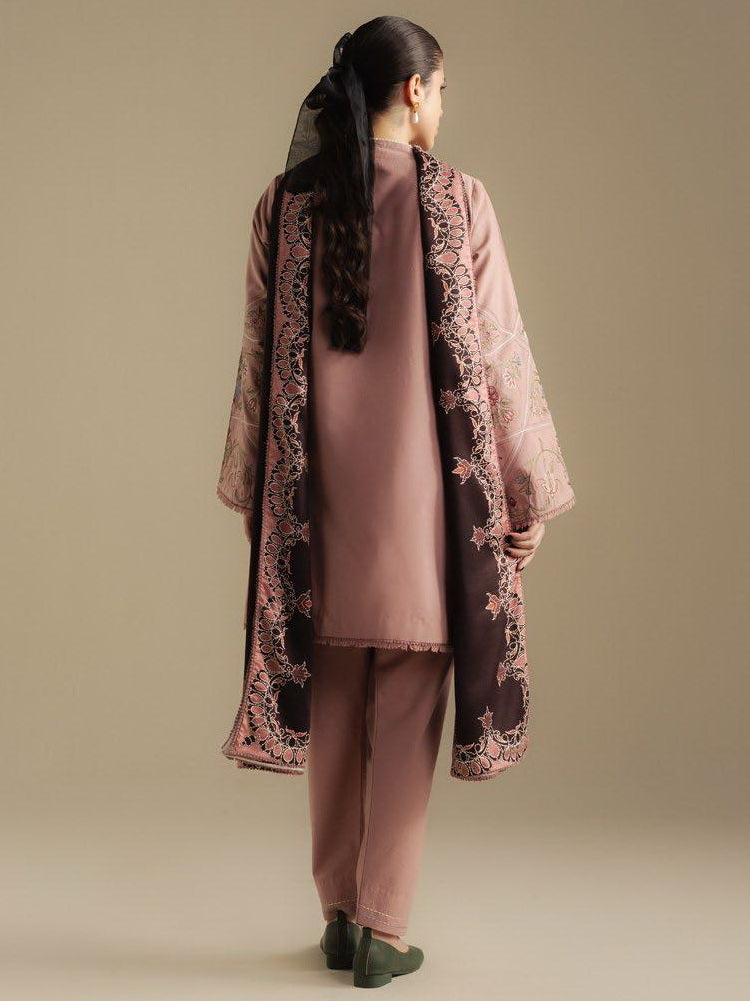 Coco by Zara Shahjahan Winter Unstitched Karandi 3Pc Suit D-04A CORAL