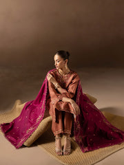 RajBari Sareen Premium Embroidered Viscose Unstitched 3Pc Suit D-12