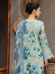 NUREH Signature Prints Unstitched Printed Lawn 3Pc Suit SP-161