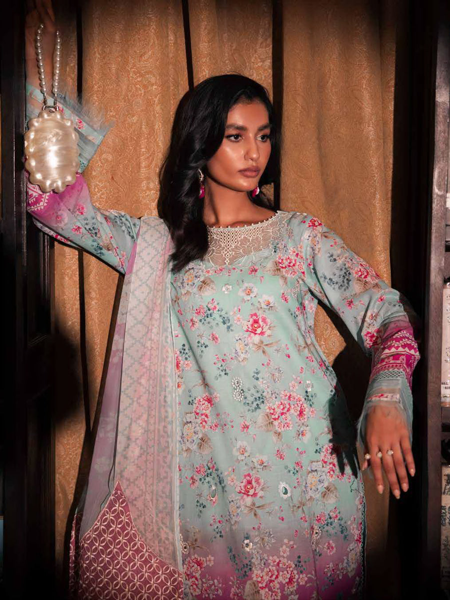 Nureh Glam Girl Embroidered Lawn Unstitched 3Pc Suit GL-16