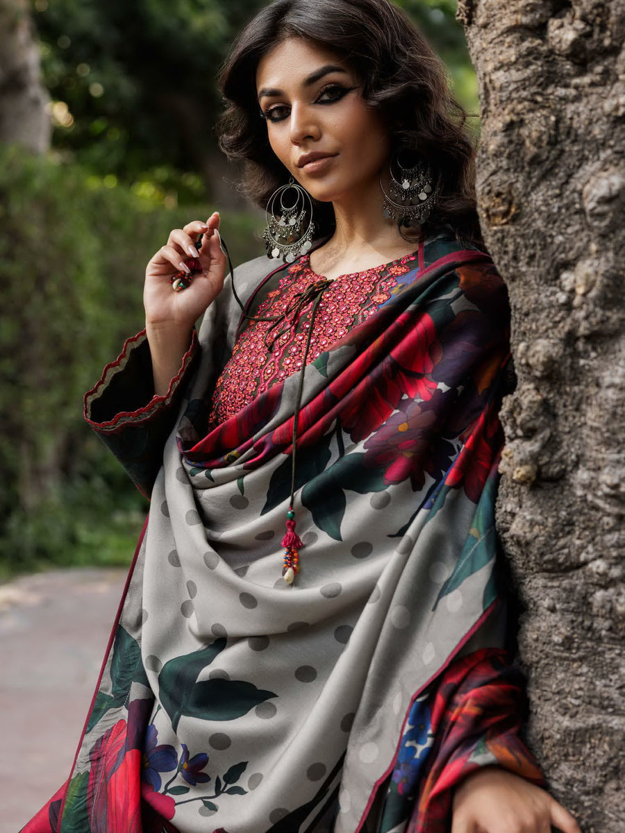 Charizma Combination Vol-02 Embroidered Linen Unstitched 3Pc Suit CCW6-18