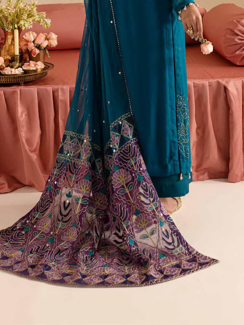 Nureh Mukeshkari Embroidered Chiffon Unstitched 3Pc Suit MK-10
