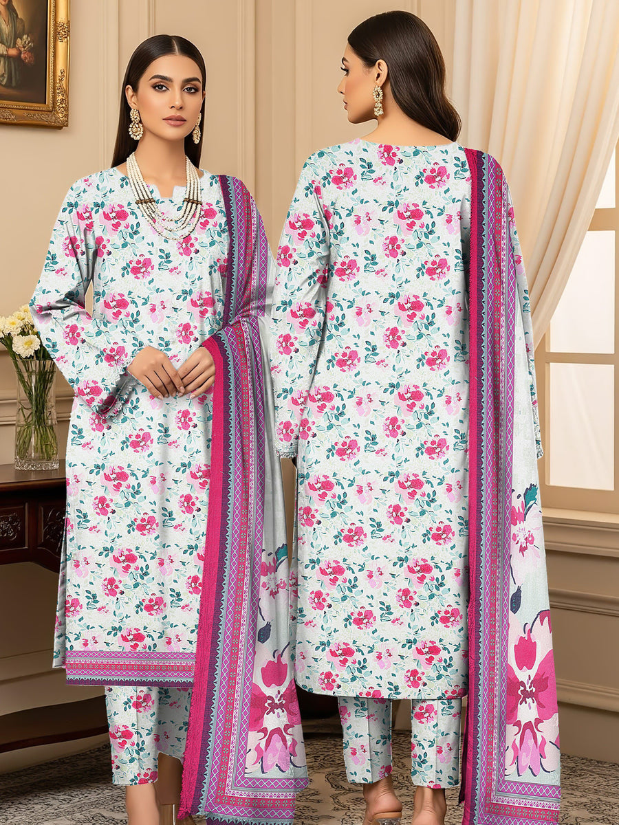 Ittehad X Bin Ameer Premium Karandi Unstitched Printed 3Pc Suit D-04