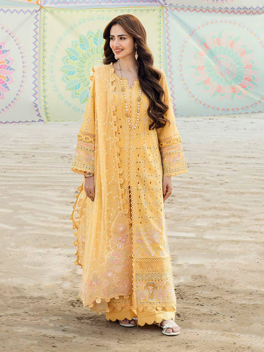 NUREH Khuwab Embroidered Swiss Lawn Unstitched 3 Piece Suit NE-144