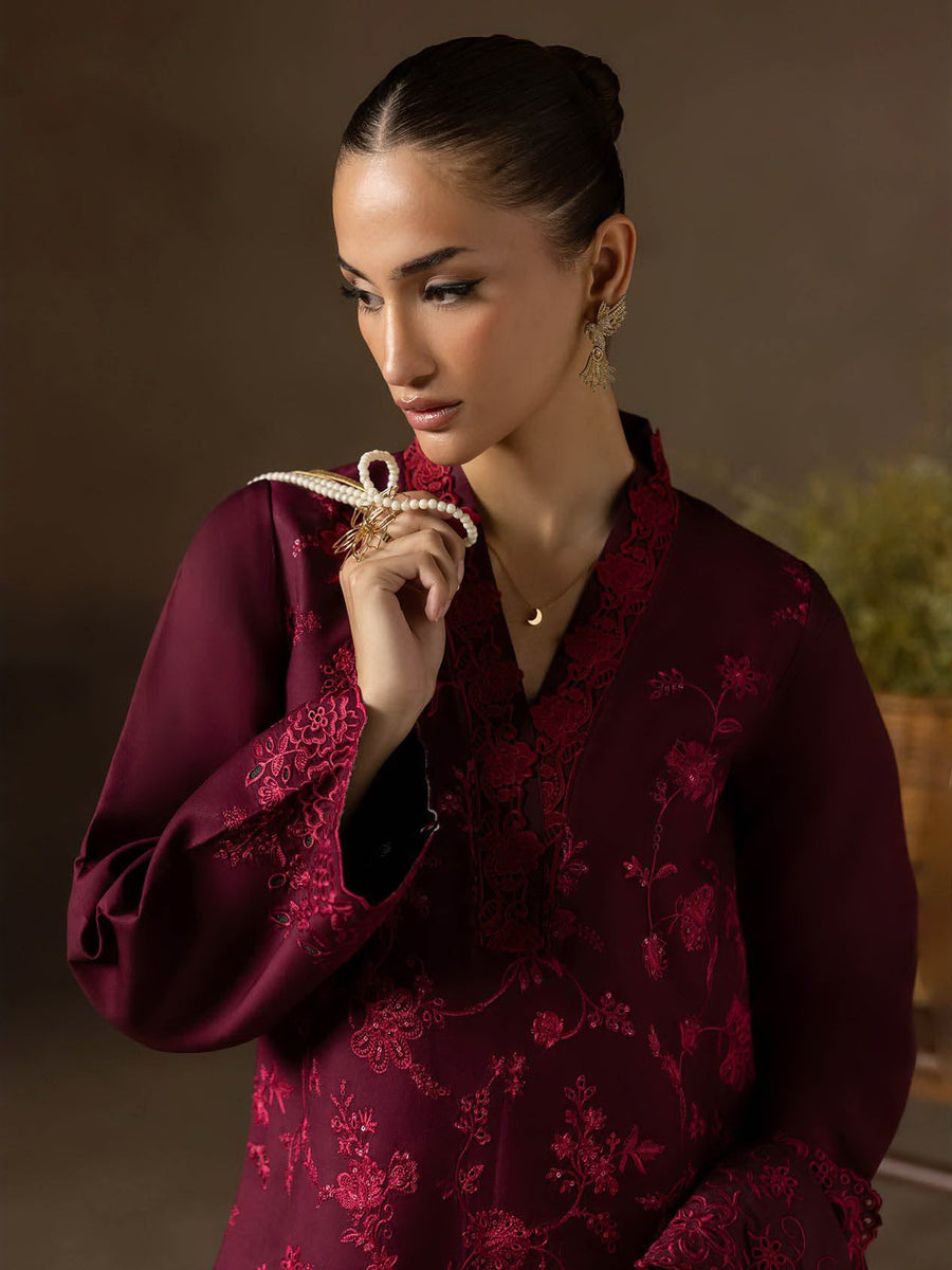 RajBari Sareen Premium Embroidered Viscose Unstitched 3Pc Suit D-04
