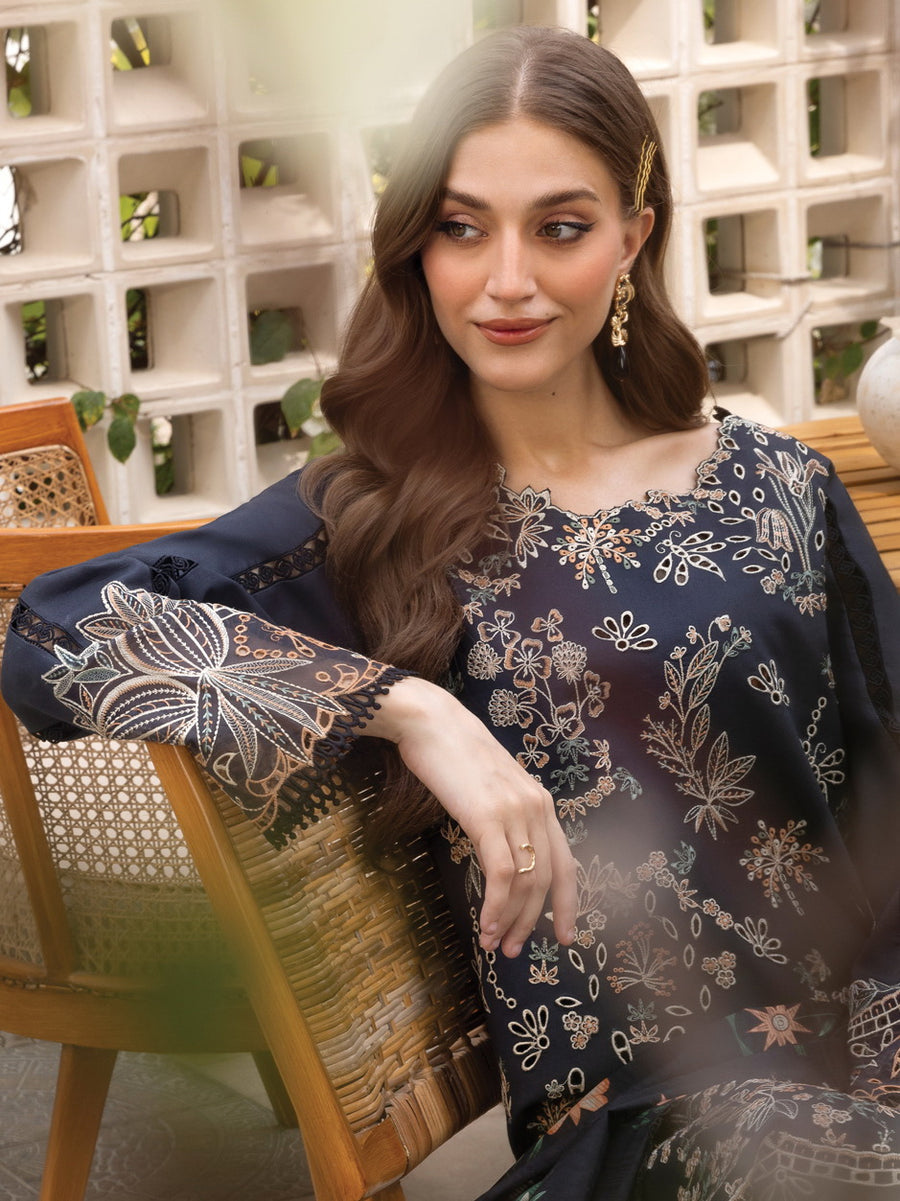 Rang Rasiya Carnation Embroidered Lawn Unstitched 3Pc Suit D-12 LIARO