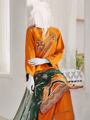 Noir by Humdum Embroidered Slub Linen Unstitched 3Pc Suit D-05