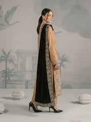 Zeenia Winter Pearls Embroidered Chamki Fabric Unstitched 3Pc Suit D-04