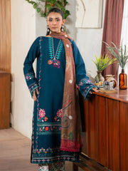 RajBari Parisa Premium Embroidered Lawn Unstitched 3Pc Suit D-06