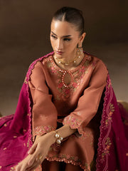 RajBari Sareen Premium Embroidered Viscose Unstitched 3Pc Suit D-12