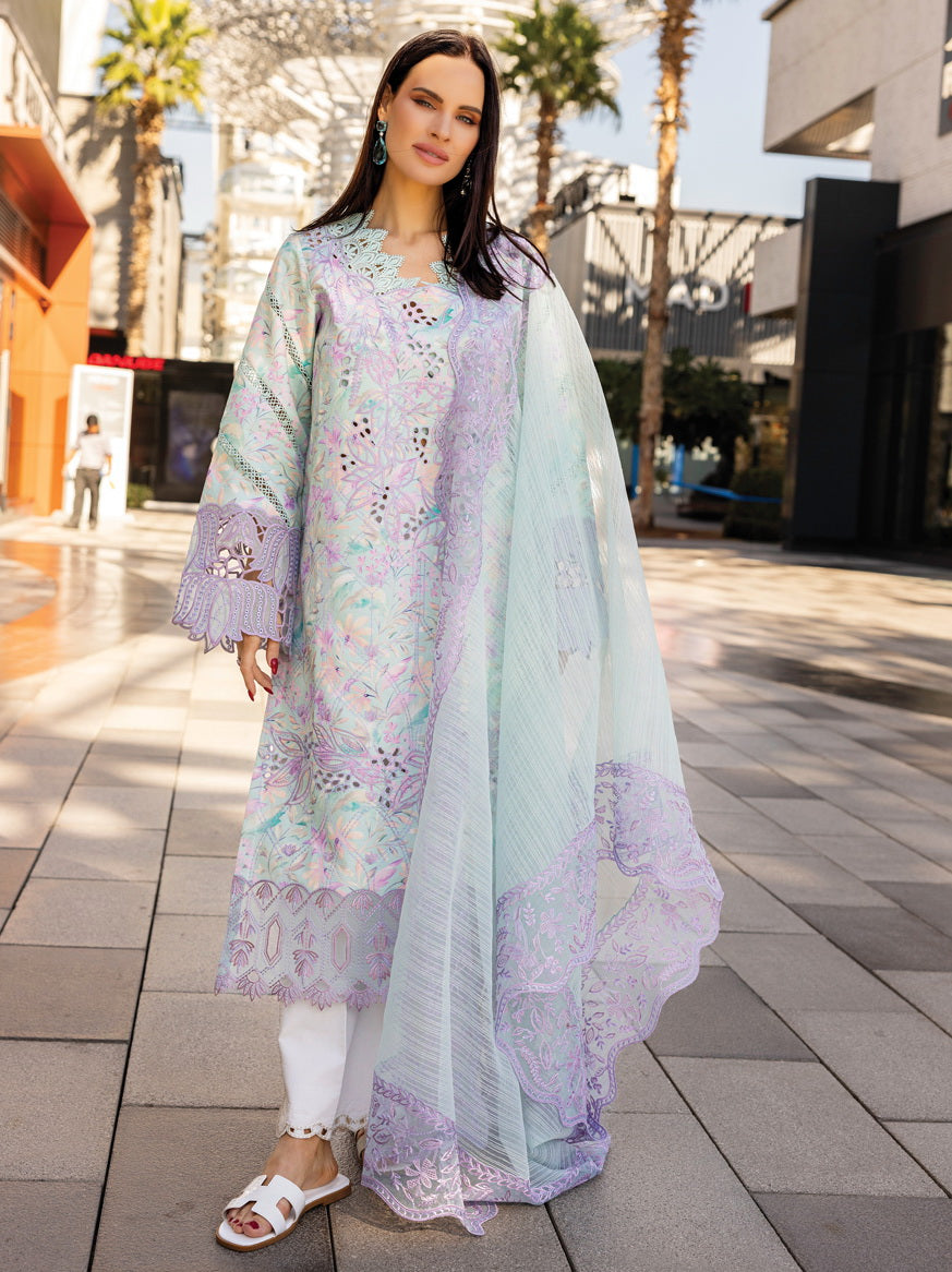 Rang Rasiya Carnation Embroidered Lawn Unstitched 3Pc Suit D-07 ISABELLA