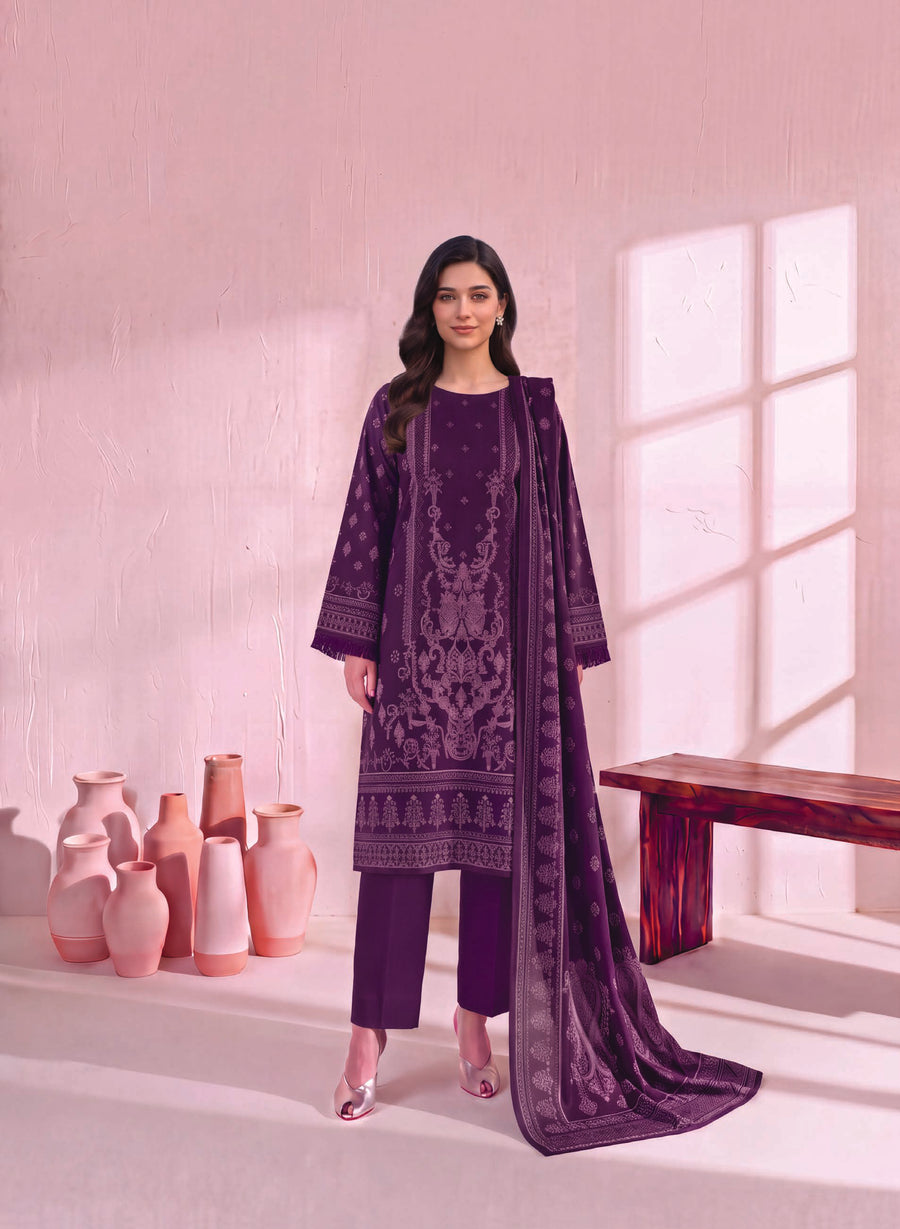 Zeenia Marina Digital Printed Linen Unstitched 3Pc Suit JS-08