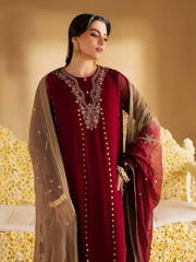 Nureh Mukeshkari Embroidered Mukesh Chiffon Unstitched 3Pc Suit MK-16