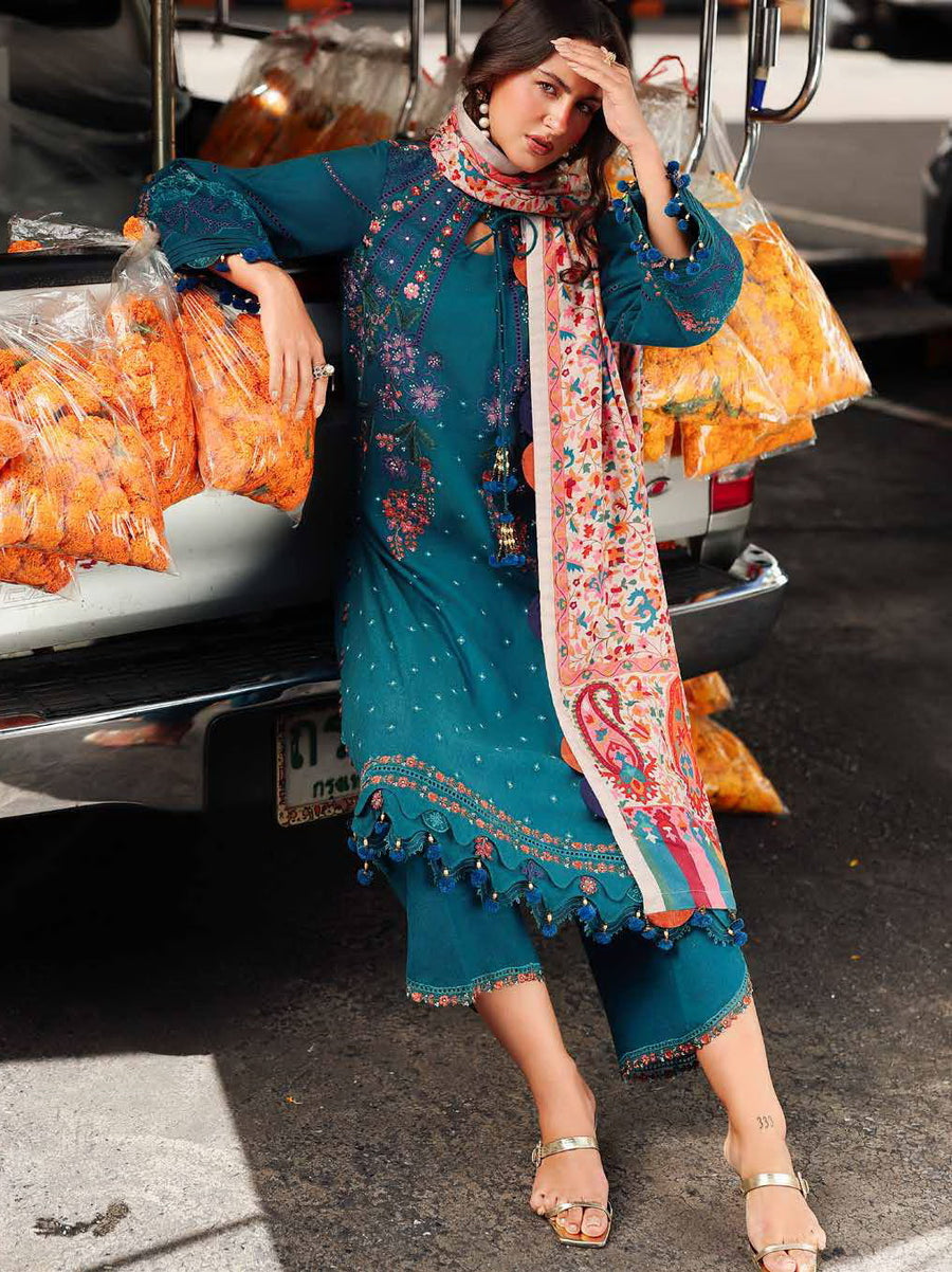 Charizma Poshima Embroidered Leather Unstitched 3Pc Suit PSW5-06