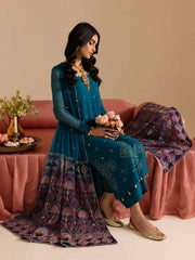 Nureh Mukeshkari Embroidered Chiffon Unstitched 3Pc Suit MK-10
