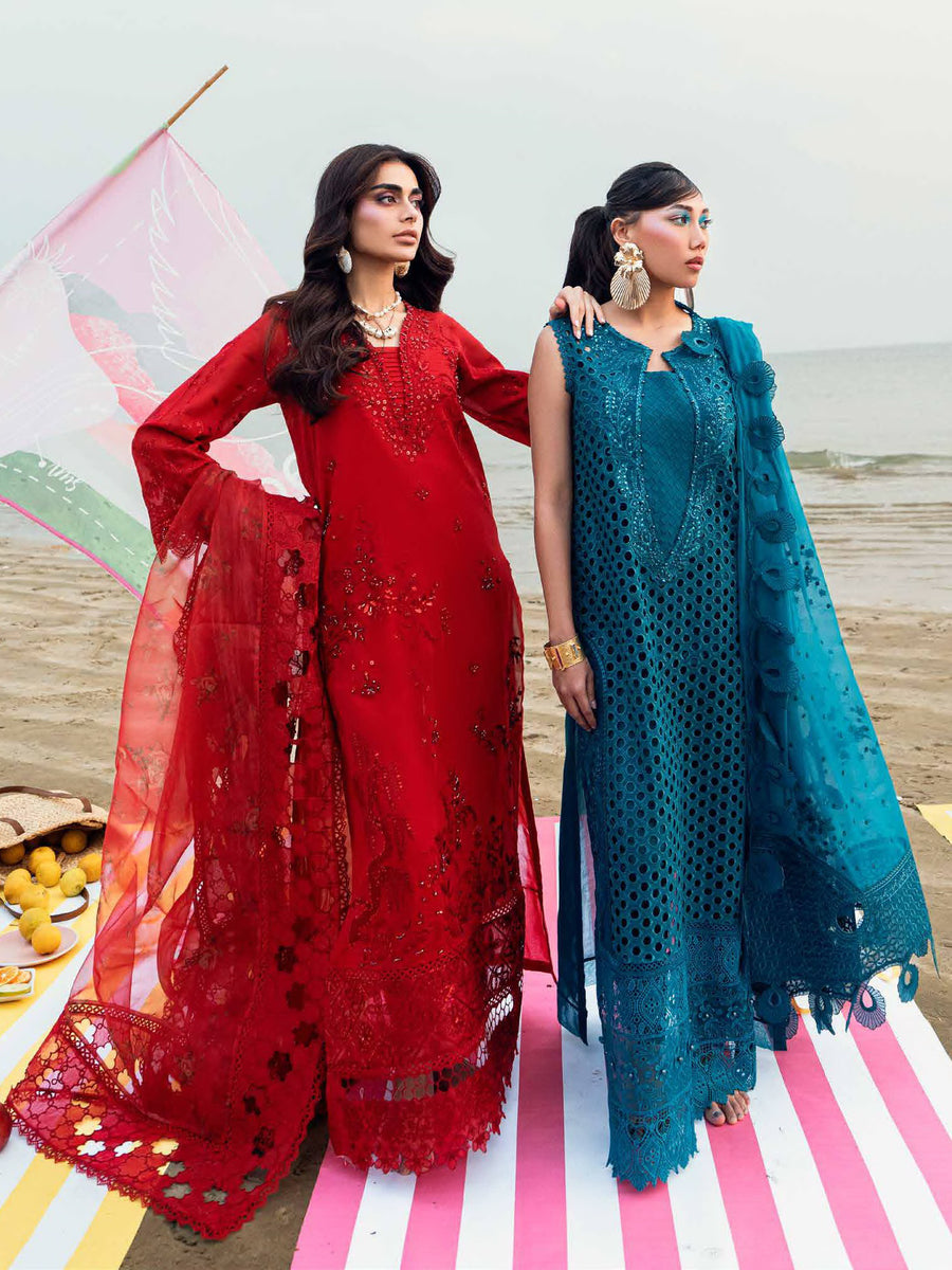 NUREH Khuwab Embroidered Swiss Lawn Unstitched 3 Piece Suit NE-148
