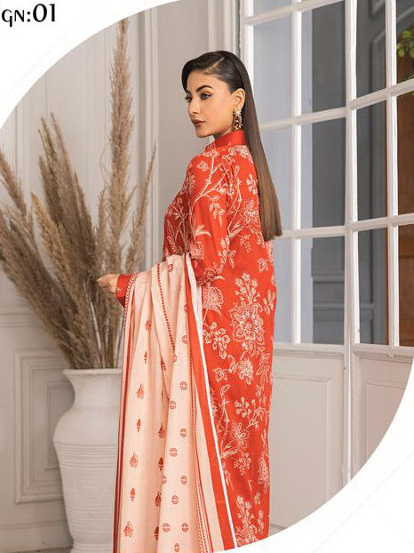 Motifz Zohra Vol-02 Digital Printed Lawn Unstitched 3Pc Suit D-01