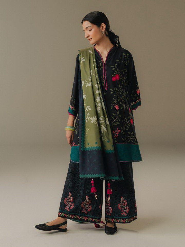 Coco by Zara Shahjahan Prints Vol-05 Unstitched Linen 3Pc Suit D-04A Sienna Field
