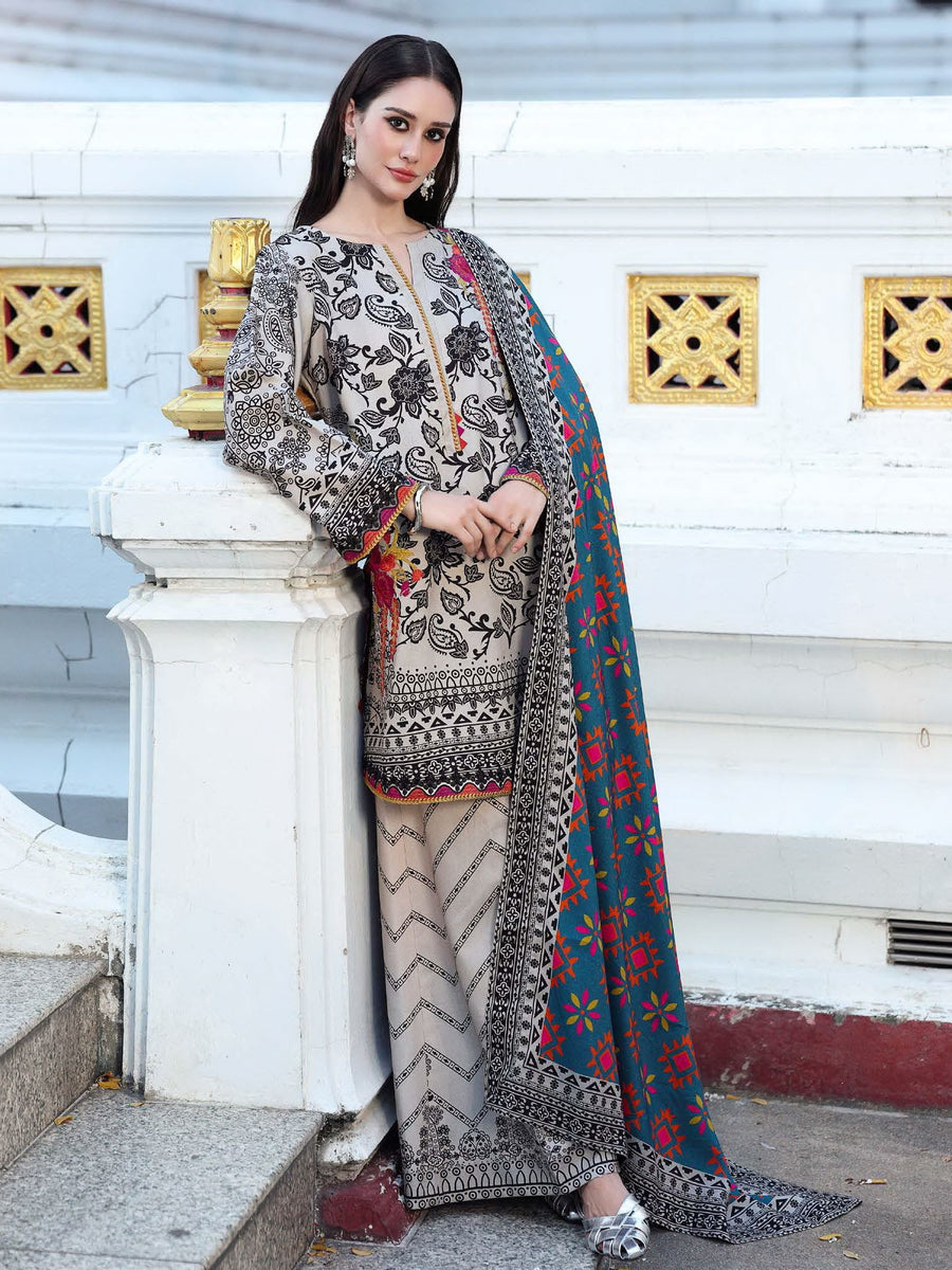 Charizma Combination Vol-02 Embroidered Linen Unstitched 3Pc Suit CCW6-19