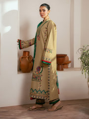 RajBari Parisa Premium Embroidered Lawn Unstitched 3Pc Suit D-02