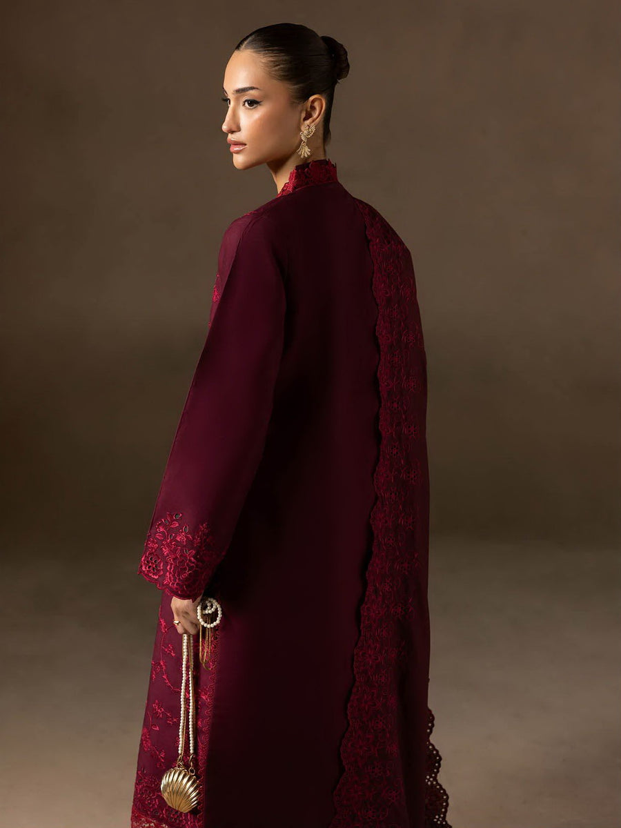 RajBari Sareen Premium Embroidered Viscose Unstitched 3Pc Suit D-04