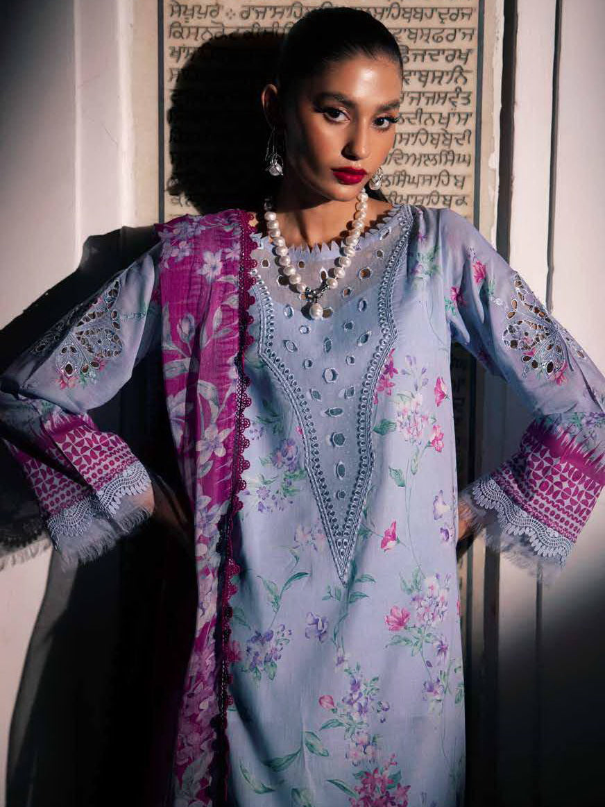 Nureh Glam Girl Embroidered Lawn Unstitched 3Pc Suit GL-17