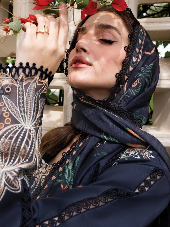 Rang Rasiya Carnation Embroidered Lawn Unstitched 3Pc Suit D-12 LIARO