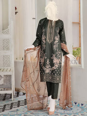 Noir by Humdum Embroidered Slub Linen Unstitched 3Pc Suit D-06