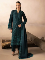 RajBari Sareen Premium Embroidered Viscose Unstitched 3Pc Suit D-08