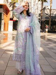Rang Rasiya Carnation Embroidered Lawn Unstitched 3Pc Suit D-07 ISABELLA