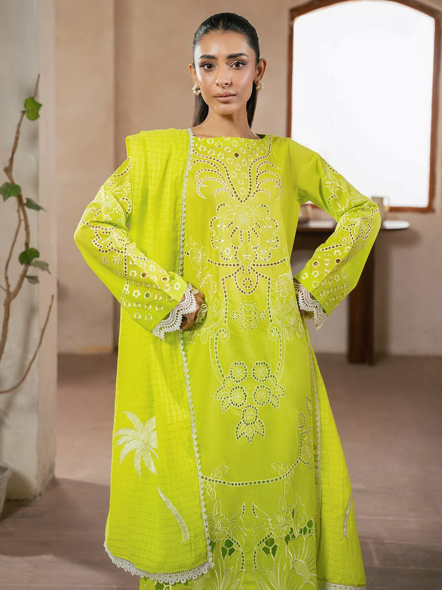 RajBari Parisa Premium Embroidered Lawn Unstitched 3Pc Suit D-07