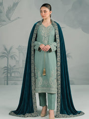 Zeenia Winter Pearls Embroidered Chamki Fabric Unstitched 3Pc Suit D-05