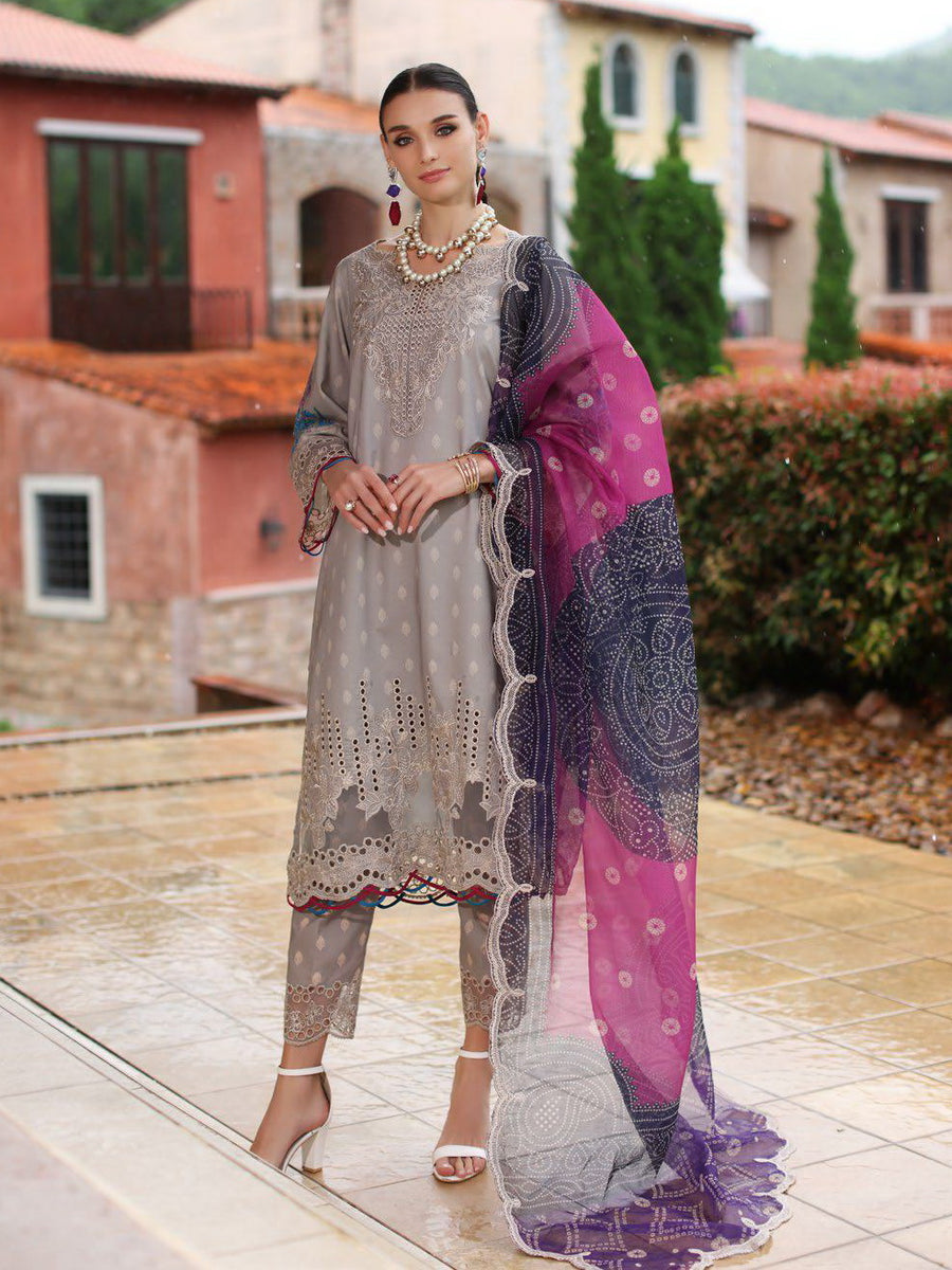 Charizma Sheen Embroidered Lawn Unstitched 3Pc Suit SH5-08
