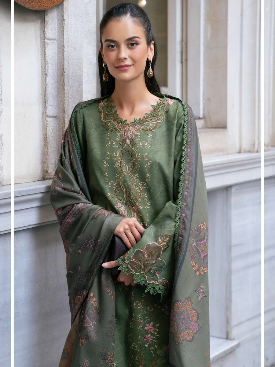 Meet Me In Istanbul by Rang Rasiya Unstitched Khaddar 3Pc Suit - AMBER