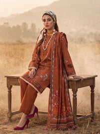 Al Zohaib Colors Printed Linen Unstitched 3Pc Suit D-03