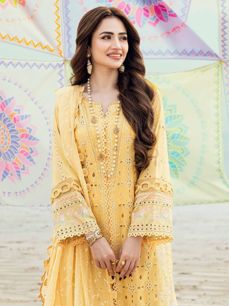 NUREH Khuwab Embroidered Swiss Lawn Unstitched 3 Piece Suit NE-144