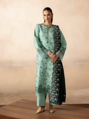 RajBari Sareen Premium Embroidered Viscose Unstitched 3Pc Suit D-11