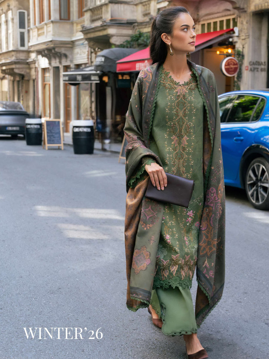 Meet Me In Istanbul by Rang Rasiya Unstitched Khaddar 3Pc Suit - AMBER