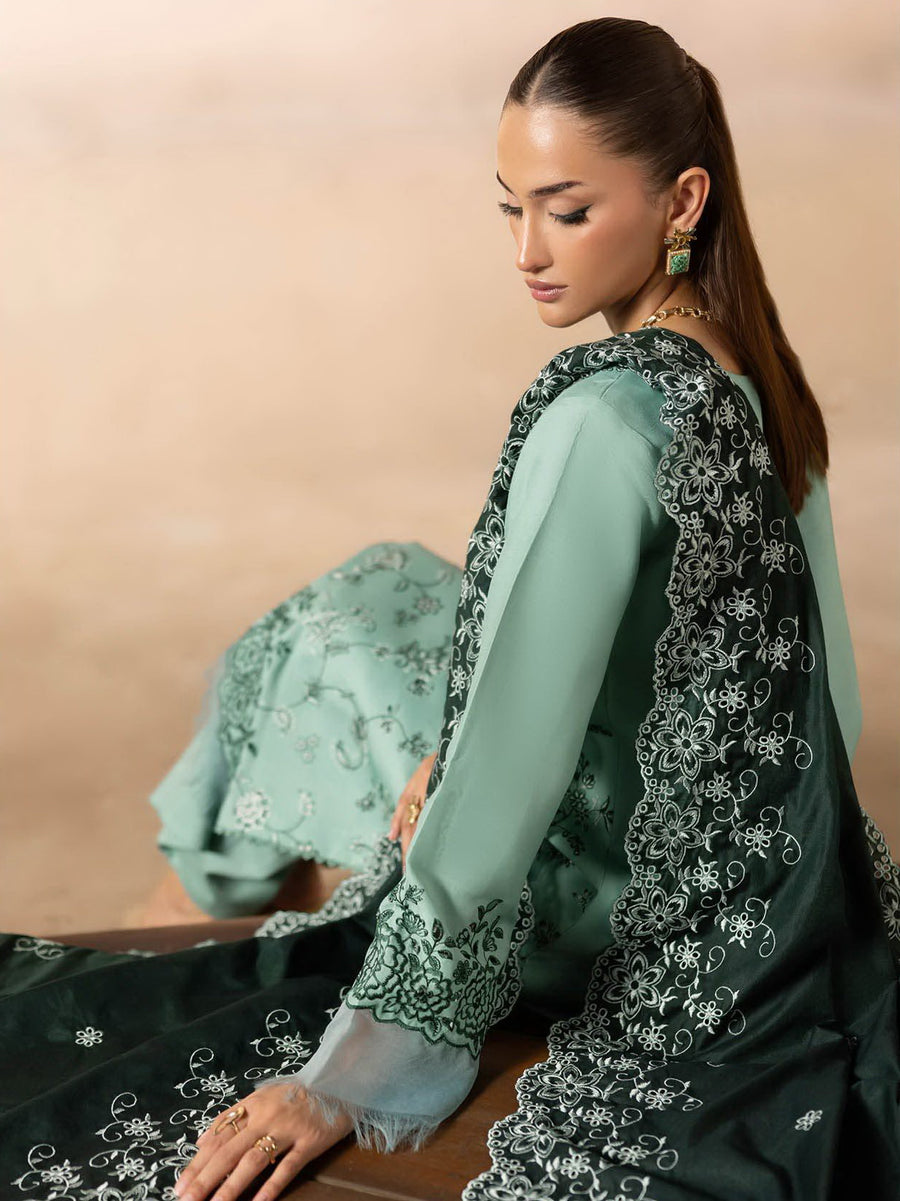 RajBari Sareen Premium Embroidered Viscose Unstitched 3Pc Suit D-11