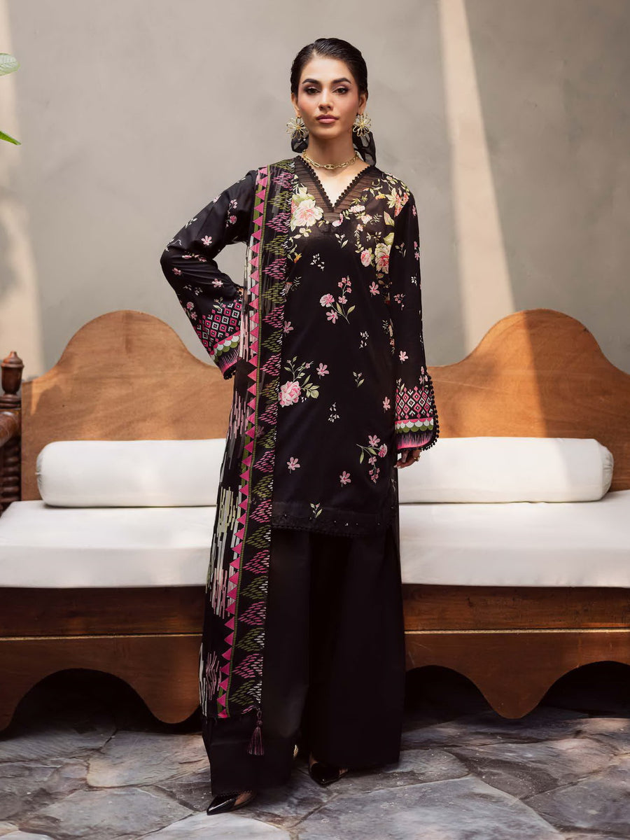 NUREH Signature Prints Unstitched Printed Lawn 3Pc Suit SP-162