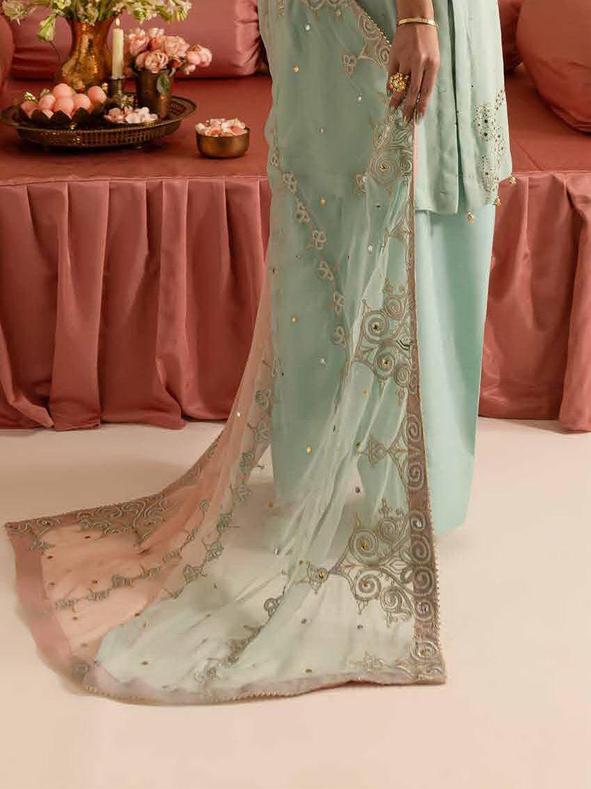Nureh Mukeshkari Embroidered Chiffon Unstitched 3Pc Suit MK-11