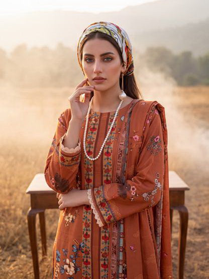Al Zohaib Colors Printed Linen Unstitched 3Pc Suit D-03