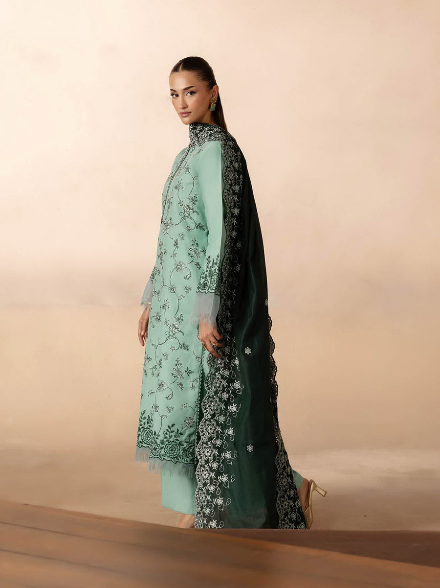 RajBari Sareen Premium Embroidered Viscose Unstitched 3Pc Suit D-11
