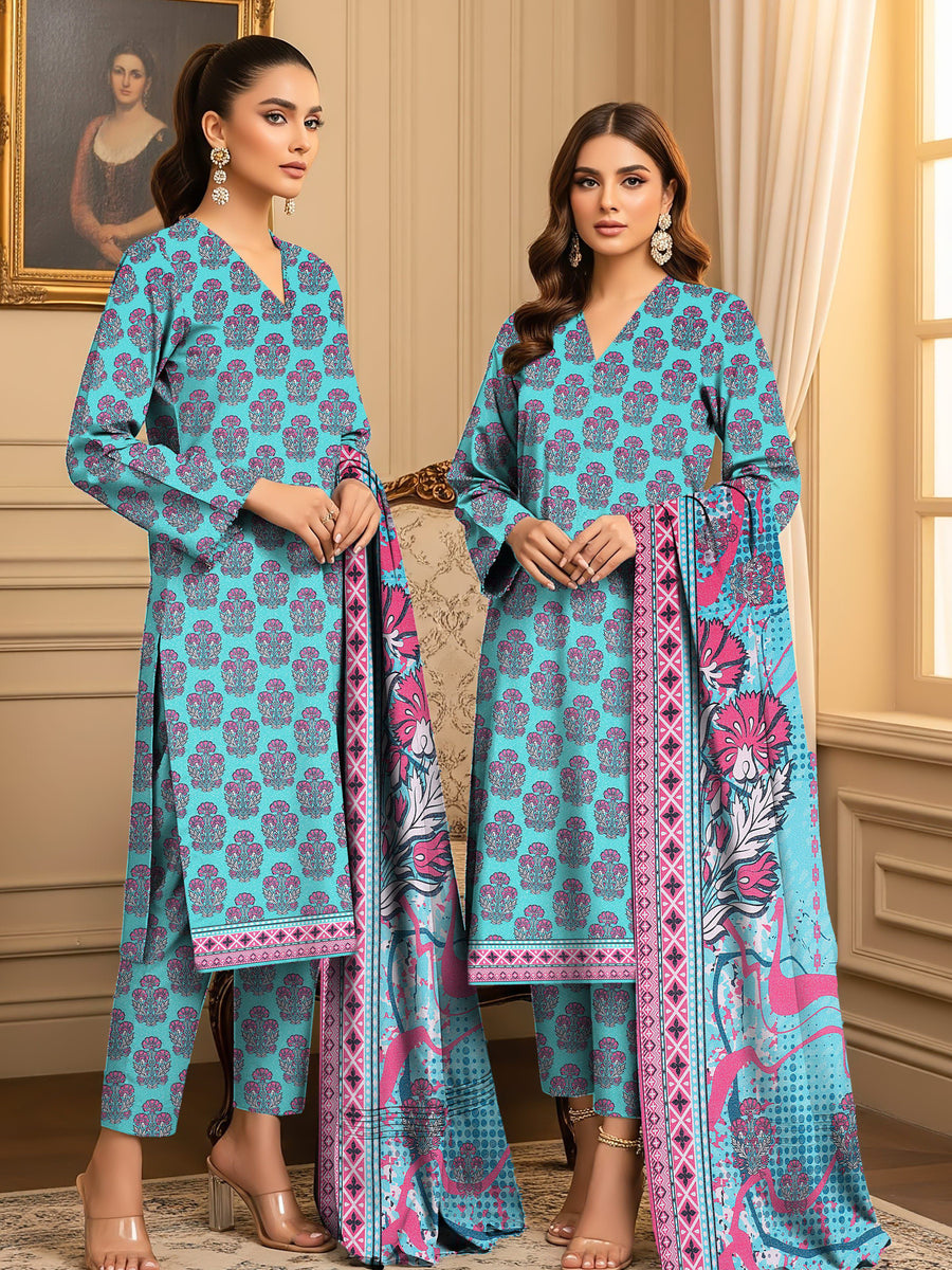 Ittehad X Bin Ameer Premium Karandi Unstitched Printed 3Pc Suit D-05