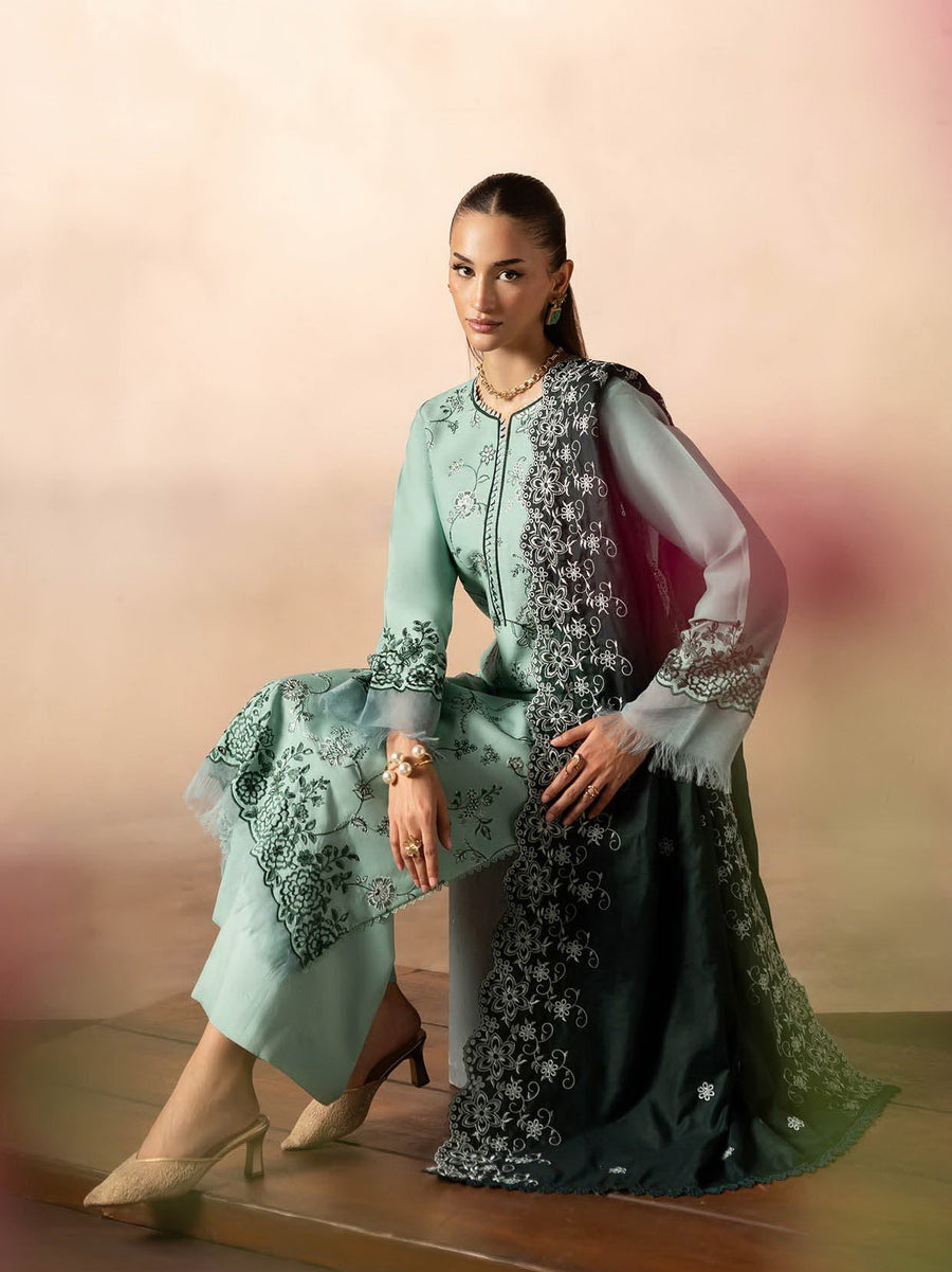 RajBari Sareen Premium Embroidered Viscose Unstitched 3Pc Suit D-11