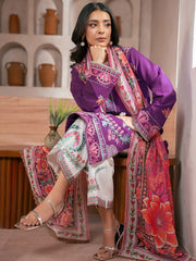RajBari Parisa Premium Embroidered Lawn Unstitched 3Pc Suit D-13